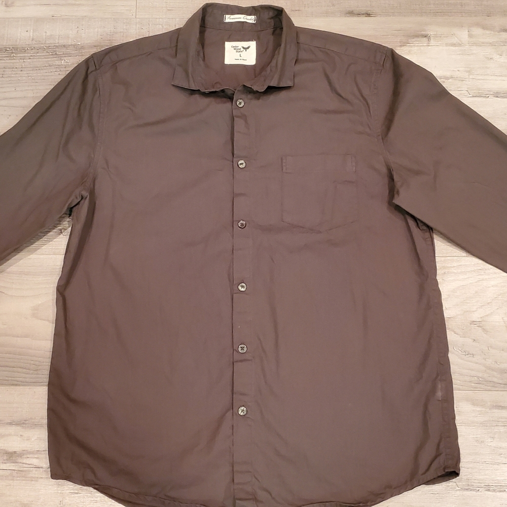 Men's Army Green Cotton Shirt
